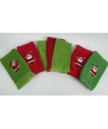 Vintage Christmas Fingertip Towels Hand Fringe Embroidered Set Santa Lot  - €18,81 EUR