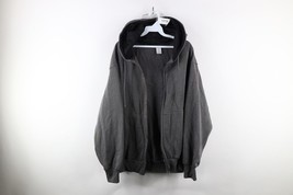 Vtg 90s Streetwear Mens Large Distressed Blank Full Zip Hoodie Sweatshir... - $33.62