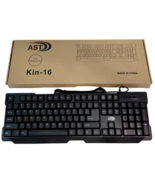 AST Wired USB Membrane Keyboard Slim 104 Keys Black for Home Computer PC... - $16.20