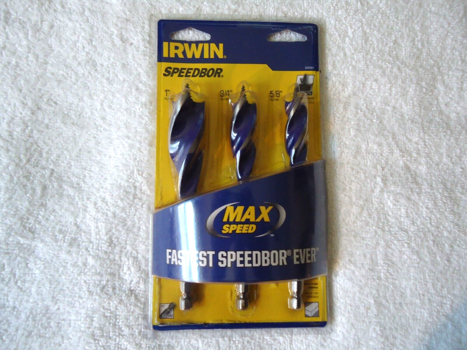 " NIP " Irwin # 3041003 Speedbor 3 Bit Set,1,1",1,3/4",1,5/8" " Great Gift Item - £15.68 GBP
