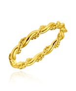 Intricate Braid Stackable Band .925 Gold Plated Sterling Silver Ring-8 - £12.04 GBP
