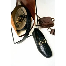 The Pisa Black Leather Bit Drive Loafer Men Shoe image 7
