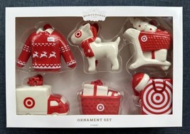 2023 Target Wondershop Christmas Bullseye Theme 6pc Ceramic Ornament Set! New - £32.39 GBP