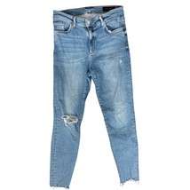 AllSaints Blue Phoenix Distressed Raw Hem Light Wash Skinny Ankle Jeans ... - $27.32
