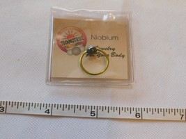 Technotribe 16 Guage 9/16&quot; Niobium Body Piercing Earring Yellow Hoop Bla... - £14.23 GBP