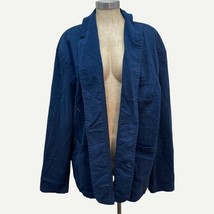 St. John&#39;s Bay Women&#39;s Navy Blue Buttoned Cotton Jacket XXL, NWOT - £15.41 GBP