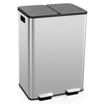 2 x 8 Gal Dual Compartment Trash Can-Silver - Color: Silver - €173,56 EUR