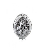 2 5/8&quot; Pure Sterling Silver 2 Sides Icons Our Lady &amp; Jesus Faberge Egg 6... - £100.97 GBP
