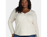 Terra &amp; Sky Women&#39;s Plus Long Sleeve Thermal Henley Shirt 1X Ivory Zebra... - €16,71 EUR