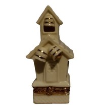 Mud Pie Church Figurine Hinged Trinket Box Ornament Wedding Gift Anniversary - £7.10 GBP