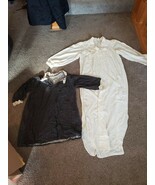 VTG LOT 2 80&#39;s 70&#39;s Sears Juli Nightie Nightgown Ruffle White Black Flor... - $57.48