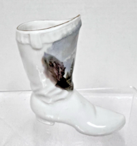 Antique 1900s Mt Hood Oregon Scene Souvenir Figural Porcelain Boot Germany - $19.80