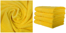 4 Pack New Yellow Color Ultra Super Soft Luxury Turkish 100% Cotton Bath Towels - £84.72 GBP