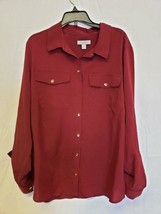 Charter Club Womens Top Size Medium Burgundy - £4.82 GBP