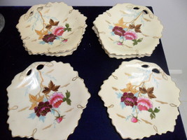 Antique Victoria Carlsbad Austria 6 side dishes floral and gold, 6 &quot;[*79] - £112.77 GBP