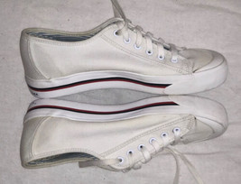 Tommy Hilfiger Vintage Canvas Sneakers Ivory SHA-16 Good Condition - £19.46 GBP