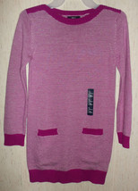 Nwt Girls Gap Kids Magenta &amp; White Knit Sweater Dress Size L - £19.81 GBP
