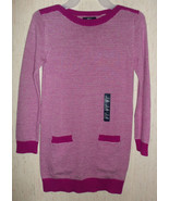 NWT GIRLS GapKids MAGENTA &amp; WHITE KNIT SWEATER DRESS   SIZE L - $480.67 MXN