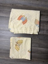 VTG Bonnie Flat Sheet &amp; Pillow Case Bedding Butterflies Upcycle Crafting... - $372.79 MXN