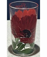 Vtg 1950&#39;s Boscul Peanut Butter Jar 5&quot; Water Glass Poppy Large Letters - $14.85