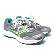 SAUCONY Grid Cohesion 10 Womens Size 8.5 Gray Teal Citron Running Shoes Sneaker - £19.98 GBP