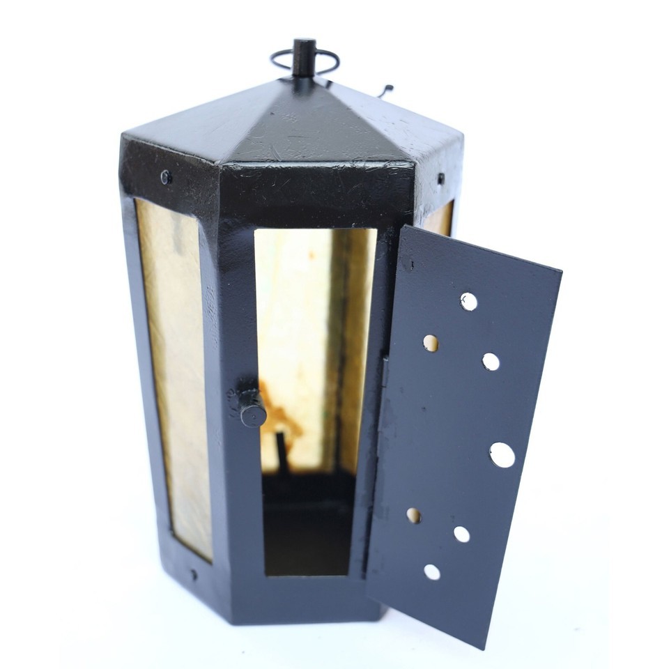 Medieval Style Hexagon Lantern Pyramid-Shaped Top With Translucent Panels Item image 2