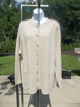 Nwt Talbots Beige Sweater W Gold Buttons 3X $169 - £39.95 GBP