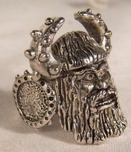 2 Deluxe Old Viking Head Silver Biker Ring BR30 Mens Fashion Jewelry Rings New - £15.17 GBP