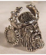2 DELUXE old VIKING HEAD  SILVER BIKER RING BR30 mens fashion jewelry ri... - $351.02 MXN