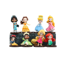 8Pcs/Set Princess Action Figure Toys Models Girls Gifts - £17.30 GBP