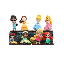 8Pcs/Set Princess Action Figure Toys Models Girls Gifts - £16.43 GBP