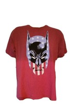 Batman Head American Flag Red Shirt DC Comics Fits Mens Large Bruce Wayn... - $24.49