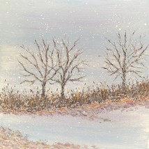 Snow Day - Acrylic Winter Landscape Painting by Deb Bossert Artworks, 8&quot; x 8&quot; - £54.51 GBP