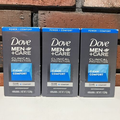 3 Dove Men+Care Clinical Protection Antiperspirant Clean Comfort  1.7 Oz 6/2024 - $19.78