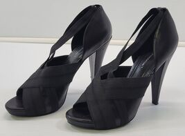 BG) BCBGeneration Woman Angelique Strappy Open Toe Black High Heel Pump 8.5 - $11.87