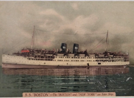 Ship Boat Postcard Steamer SS Boston and New York Eastern Steamship Lines Unused - £13.59 GBP