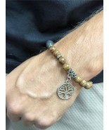 Spiritual Stretchable Bead Stainless Steel Ball Men&#39;s Bracelet 7&quot;-7.5&quot; - $20.58 CAD