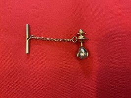 Tie Tack Pin with hanging chain 14k 3.93g weight Gold - £159.50 GBP