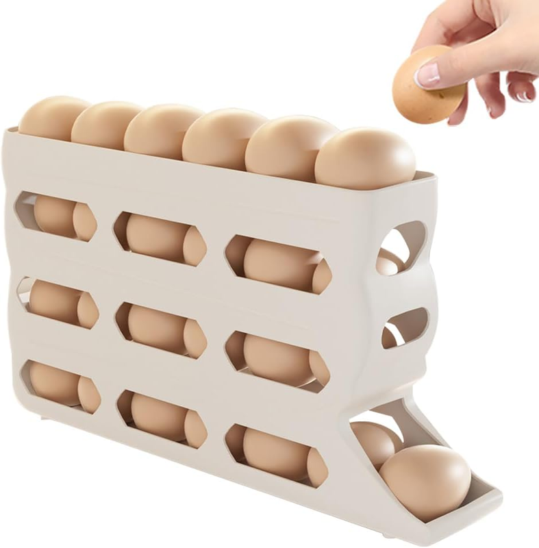4 Tiers Egg Holder for Fridge, Automatic Rolling down Egg Holder Egg Tray Stacka Item image 11