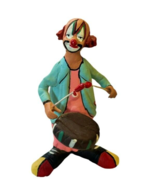 Vintage Musician Clown Playing Snare Drum Ceramic Figure 3.5 Inch Blue J... - £4.66 GBP
