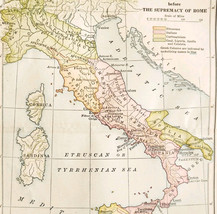 1929 Map Europe Rome Italy Adjacent Lands Before Surpemacy Roman History... - $554.45 MXN