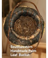 SOUTHWESTERN HANDMADE DRIED PALM LEAF TWIG HANDLE WOVEN BASKET DISPLAY ART - $1,876.31 MXN