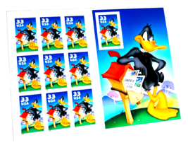 LOONEY TUNES DAFFY DUCK STAMPS 33 CENT USPS CLASSIC- Unused - $10.64