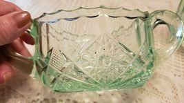 VINTAGE VASELINE GLASS CREAM & SUGAR BOWL image 3