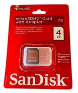 ScanDisk MicroSDHC 4GB Card Adapter - with Case, NEW - $4.95