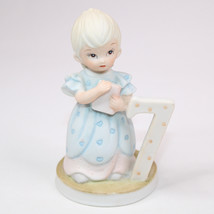 Lefton Birthday Girl Figurine Age 7 The Christopher Collection Ceramic 1982 - $9.28