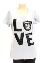 NFL Team Apparel Gray Las Vegas Raiders Short Sleeve Tee T-Shirt Women&#39;s... - £31.45 GBP