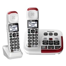 Panasonic KX-TGM420W Amp Cordless Phone Answering Machine and (1) Extra ... - $182.50