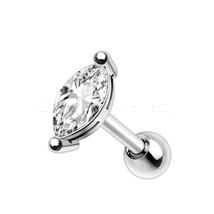 316L Stainless Steel Marquise Cut Clear CZ Cartilage Earring - £13.50 GBP