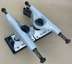 Set of 2 x Silver M - Class Skateboard Trucks 8.0" -Grey White Hallow Ki... - $42.56